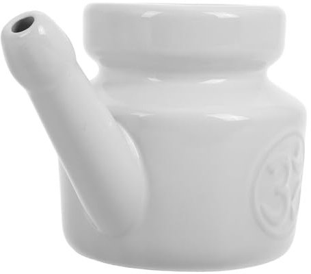 HAMPPLIES Jarra Limpiadora Nasal Cerámica 350 Ml Para Adultos Enjuague Nasal Suave Limpiador Eficaz Para Yoga Dispositivo Cerámico Seguro Sin Irritación