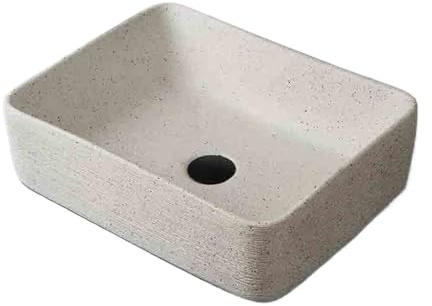 yixinzi-2024 Lavello da imbarcazione Lavandino da appoggio Bianco for Esterno, Balcone, Interno, Bagno, lavabo, Domestico, Quadrato, Senza Accessori