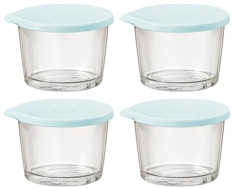 Amesor Bol En Verre Avec Couvercle | 4 Pièces Bols À Mélanger Aliments Empilables Réutilisables,Grands Bols De Stockage Pour Salade | Pour Cuisine Cuisson Pâtisserie Réfrigérateur Congélateur Salade