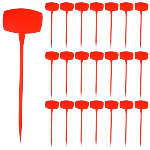 WEKADRIN 20 Pezzi Etichette da Giardino Tipo T in Plastica Resistenti all'Acqua per Piante Ortaggi Frutta e Fiori Marcatori per Vivaio e Giardinaggio Stagionale
