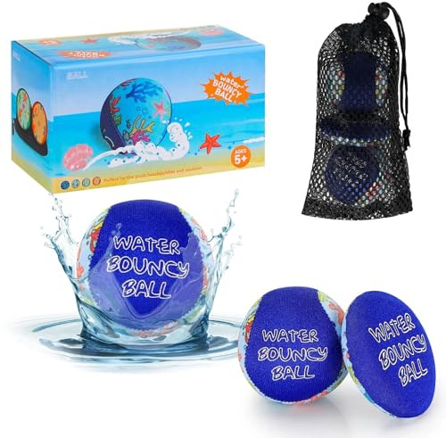 3 Piezas Bola de Salto de Agua, Pelota de Playa, Reutilizables e Impermeables, Juegos de Agua para Niños Adultos, Juguetes de Verano Juegos Exteriores Piscina Playa y Fiestas Acuáticas (Azul)