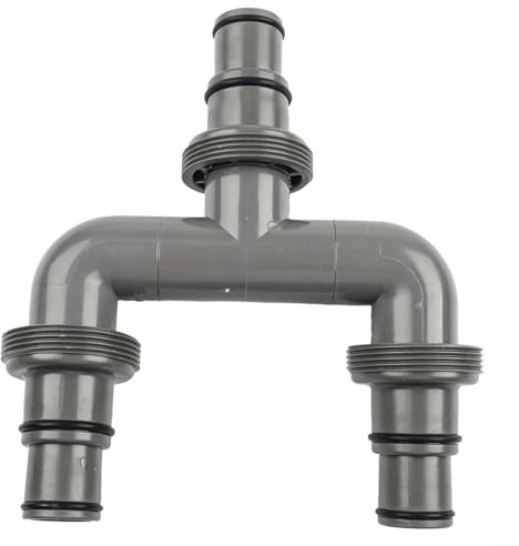 Slangkoppling för pool 38 mm och 32 mm T-stycke Adapter med plastklemmer och för Intex sandfiltersystem Trädgårdstillbehör i grå färg 1 set robust anslutning för vatten(C)