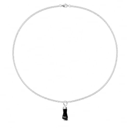 Yosei Colgante Higa Figa de Plata de Ley 925 con Azabache Negro Sintético 16 mm – Amuleto Protector contra el Mal de Ojo – Talismán de Buena Suerte