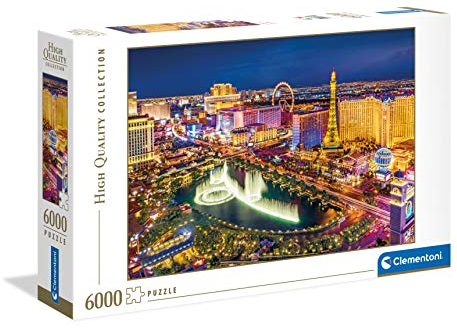 Clementoni 36528 Las Vegas – Puzzle 6000 Teile ab 9 Jahren, buntes Erwachsenenpuzzle mit kräftigen Farben, Geschicklichkeitsspiel für die ganze Familie, schöne Geschenkidee