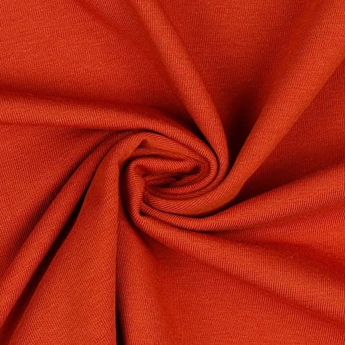 Jerseystoff Uni Meterware Tex Standard 100 zertifiziert 69 Farben zur Auswahl Uni + Meliert (025 I Rost, 50 x 150cm)