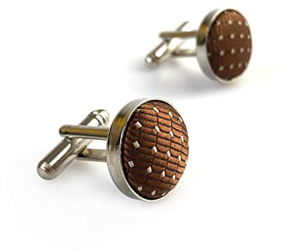 S&W SHLAX&WING Cravates Homme Marron Cuivre Bouton de manchette assorti