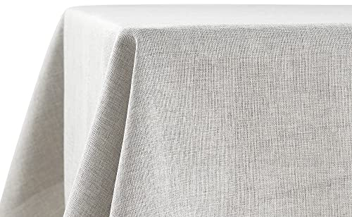 Decomira Tischdecke wasserabweisend Leinen-Optik - Fleckschutz, abwaschbar - Garten-Tischdecke Outdoor, Tischtuch Esstisch - Grau - 130x130 cm