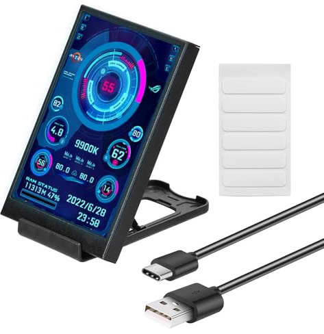 Hsthe Sea 3,5 Zoll IPS USB Mini Bildschirm PC Temperaturanzeige AIDA64 PC CPU RAM Datenmonitor PC Sensorpanel Anzeige Temperaturmonitor
