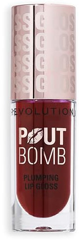 Revolution Beauty, Pout Bomb Plumping Lip Gloss, High-Shine for Glossy, Fuller & Plump Lips with Hyaluronic Acid & Peptides, Vegan & Cruelty-Free, Light Mauve
