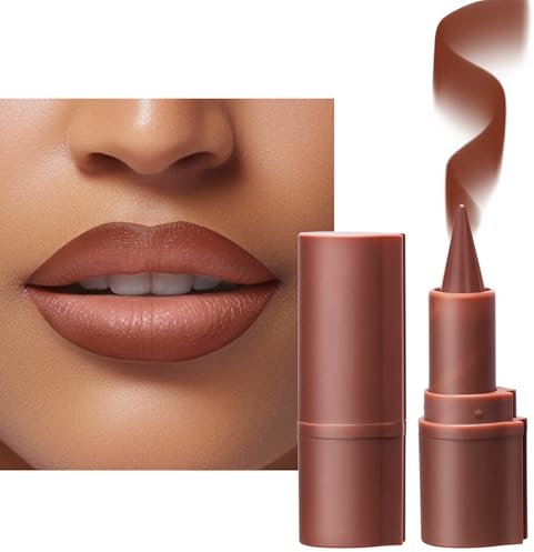 Lilbitty Delineador de labios y lápiz labial 2 en 1, contorno preciso con acabado duradero y sin manchas, seis tonos universales, incluye té de leche