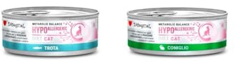 Hypoallergene Katzendiät, besondere Ernährungsbedürfnisse, verschiedene Geschmacksrichtungen und Mischungen, (12 x 85 g, 6 x Truch 6 x Kaninchen)
