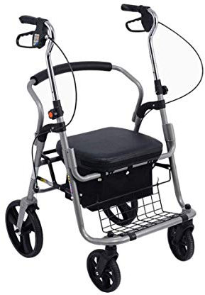 Rollatoren Walker Rolling Walker mit Sitz und Rädern Faltbare Gehhilfen aus Aluminiumlegierung, Mobilitätshilfen, Gehgestell