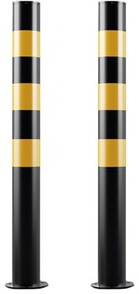 Paletti Di Sicurezza Per Passi Carrabili Barriera Di Parcheggio Larga, Paletti Delimitazione Paletto Stradale Per Il Parcheggio, Posto Di Canalizzazione Riflettente(Black (2pcs))