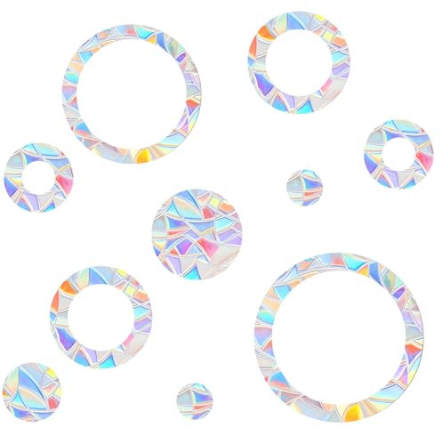 48 Pcs Anti Collision Window Decals for Bird Strikes 3 Sheets of Static Window Clings Circle and Ring Style Stop Birds Flying Into Windows Bird Strike Prevention Glass Door Windows Stickers