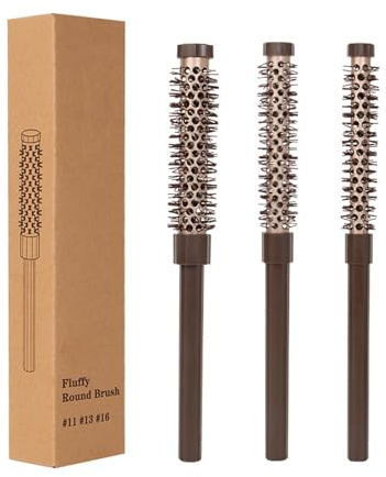 Lot de 3 brosses à cheveux rondes pour volumiser et boucler une frange courte et des racines