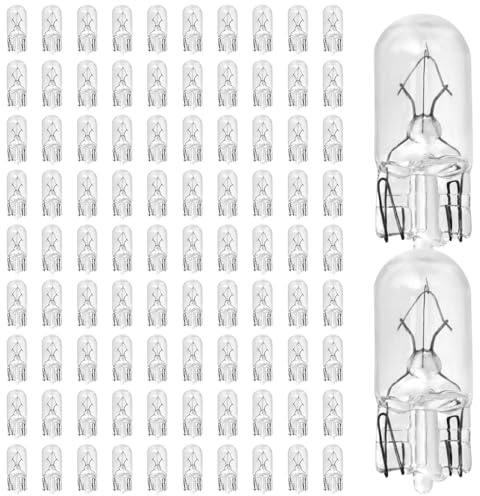 Sinbana 100pcs Ampoules W5W 1/4 Culot 12 V 5 W T10 2825 Transparentes | pour Feux de Signalisation et de Plaque d'Immatriculation Remplacement pour Ampoules 147, 152, 158, 159, 161, 184 et 192