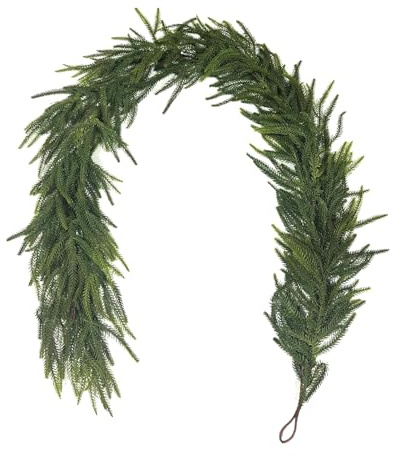 Realistic Touch of Pine Garland - Artificial Cypress Vine, Realistic Evergreen Branches, Flexible Hanging Decoration, Long and Structure | Natal Cloak Decoration