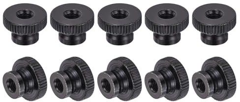 QUARKZMAN 30 Stück Rändelmuttern Passlochmutter M5 x 16 x 10mm Kohlenstoffstahl Rändelmutter Verstellbare Rundgriffschrauben Befestigungsmuttern Für 3D Drucker Teile Schwarz