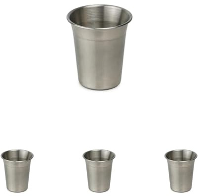Thermobaby - Gobelet En Inox Pour Enfant - Compact, Ergonomique - Idéal Pour Les Petits Mains - Léger Et Résistant - Facile À Nettoyer - Pratique À Emporter - Compatible Lave-Vaisselle (Lot de 4)