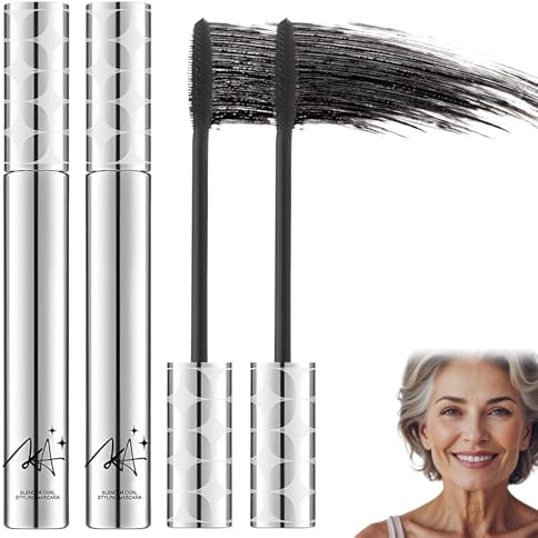 2 Pièces Mascara Tubing Longue Tenue Et Résistant à L’eau Mascara Noir Waterproof Volume Hypoallergénique Pour Plus De Volume Et De Longueur Aux Cheveux Fins (Noir)