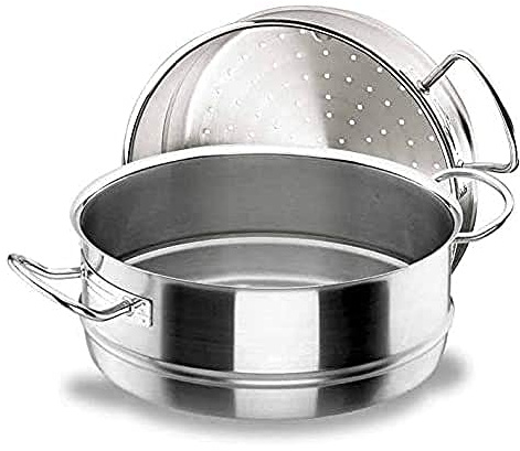 LACOR 50428 - Cacerola Vapor Chef Classic 28 cm. Acero Inoxidable | En acero inoxidable, para guisos y cocciones uniformes; ideal para cocina profesional y uso diario en casa, para el día a día