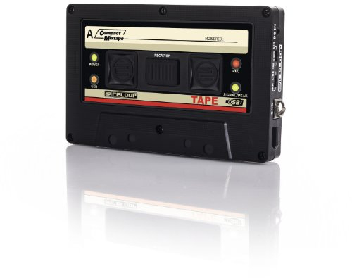 Reloop Tape - USB-Mixtape Recorder im Retro-Kassetten-Look, Line- und Phonoquellen, 3,5-mm-Stereo-Klinke Input, 192kbit/320kbit, schwarz, One Size