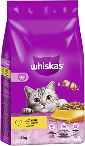 Whiskas 7 + Senior Gato Forro Gallina, 2 Unidades (2 x 1.9 kg)