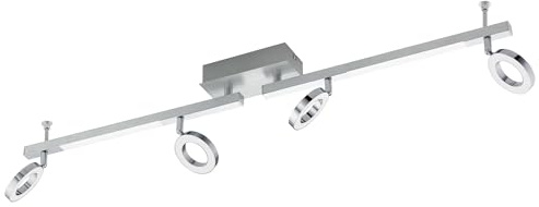 EGLO LED Deckenlampe Cardillo, 4 flammige Deckenleuchte | Deckenstrahler aus Alu, Metall und Kunststoff, Wohnzimmerlampe in Chrom, LED Flurlampe warmweiß