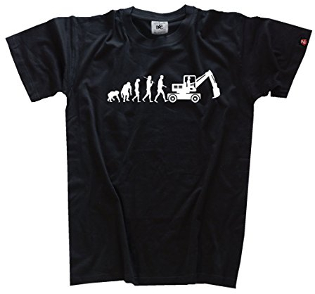 Shirtzshop T-Shirt Standard Edition Baggerfahrer Evolution, Schwarz, M