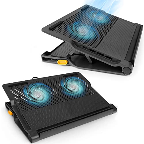 Targus Laptop Cooling Pad for Laptops up to 17-inches, Dual High-Speed Fans Chill Mat + 4-Port USB Hub Laptop Fan Cooling Pad for Work, USB Stand Cooling Pad for Gaming Laptop Cooling Fan (AWE81US)