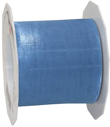 PRÄSENT C.E. Pattberg Sheer Organzaband hellblau, 25 m Geschenkband zum Einpacken von Geschenken, 72 mm Breite, Zubehör zum Dekorieren & Basteln, Dekoband