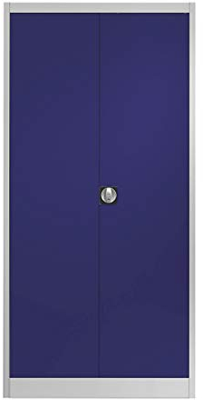 mauser | Stahlschrank mit Flügeltüren | 4 Fachböden | T 420 mm | lichtgrau/Ultramarin