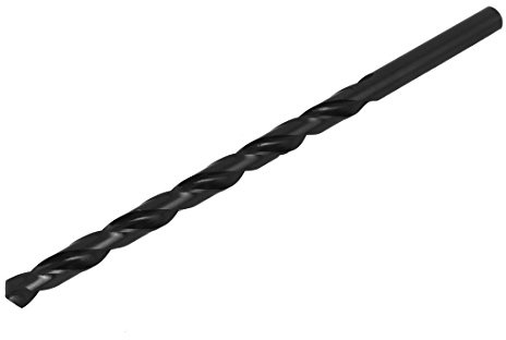 sourcing map Spiralbohrer 12mm Dmr 250mm lang HSS Metallbohrer Schwarz | Gerader Rundschaft