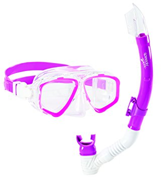 Speedo Adventure Mask/Snorkel Set, Pink Frost, One Size