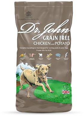 Dr John Hundefutter Trocken Trockenfutter 12,5 kg Hundetrockenfutter Geflügel Und Kartoffel Getreidefreies Futter Hypoallergen Für Ausgewachsene Hunde Aller Rassen Grain Free