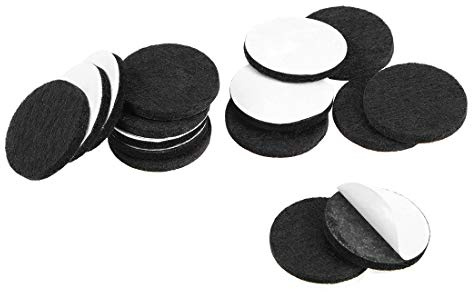 sourcing map Furniture Pads Adhesive Felt Pads 30mm Diameter 3mm Thick Round Black 48Pcs