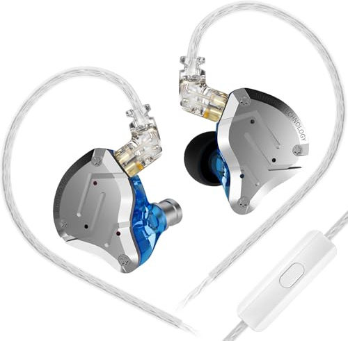 Yinyoo KZ ZS10 Pro kabelgebundene Hearphone 4BA+1DD IEM, HiFi Gaming Ohrhörer mit Mikrofon, In-Ear Kopfhörer mit 3,5mm Klinke abnehmbarem Kabel, Metallgehäuse für Audiophile
