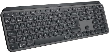 Logitech MX Keys S Trådlöst Tangentbord, låg profil, tyst skrivning, programmerbara tangenter, belysning, Bluetooth, USB C-laddning, för Windows PC/Linux/Chrome/Mac - Grafit, Layout Pan Nordic QWERTY