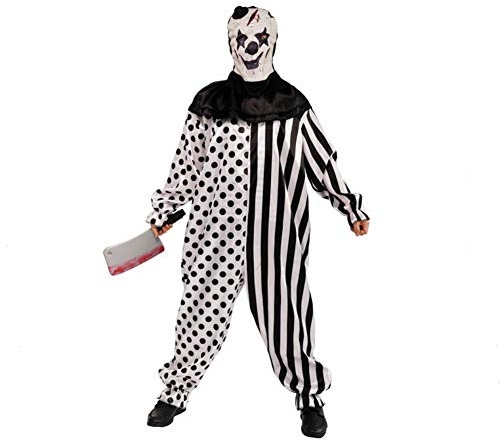 Country hill Halloween Clothes for Men Funky Punk Droll Clothes Man's Clown Costume for Festival Black, White
