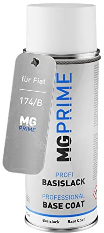 MG PRIME Autolack Spraydose für Fiat 174/B Grigio Prezioso Metallic/Revival Sandgrau Metallic Basislack Sprühdose 400ml