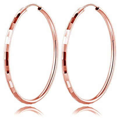 Zolkamery 925 Sterling Silber Creolen für Damen - Groß, Rund, Allergenfrei, 45mm Durchmesser - Ohrschmuck für Alltag & Party