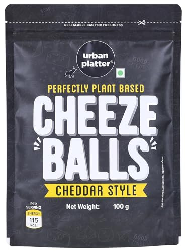 Urban Platter Cheese Balls 100g (Cheddar Flavour Plant-Based Vegan Snack)