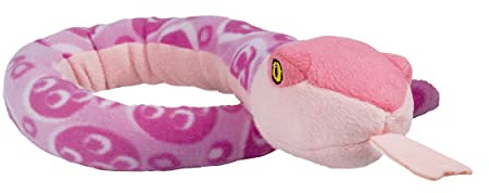EcoBuddiez Snakes - Pink Coral Snake from Deluxebase. 70cm Plush Snake Soft Toy, Eco-Friendly Stuffed Animal. Sustainable Plush Animal Toys and Gifts for Kids.