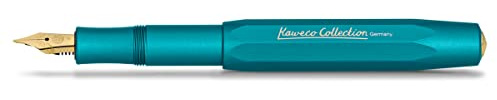 Kaweco COLLECTION Füllfederhalter Iguana Blue I Premium Füllhalter mit vergoldeter Stahlfeder und Iridiumspitze für Tintenpatronen I Sport Füller 13 cm I Federbreite: EF (Extra Fein)
