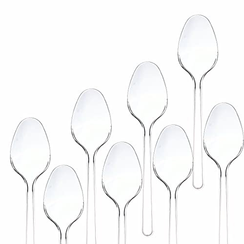 Commerline 100 Stück Plastiklöffel Plastikbesteck | Partygeschirr Mehrweg & Robust Plastik Löffel | Party Besteck Wiederverwendbar | Spülmaschinenbeständig gemäß (100, Löffel), Transparent