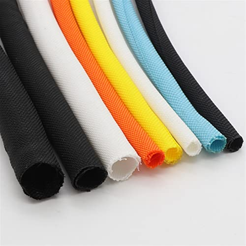 Cable Tidy Sleeves, 1/5M Orange Multicolor PET Self Closing Expandable Braided Sleeve, Dia 5 8 10 13 16 19 25 30 mm Cable Protector Harness Nylon Wire Wrap