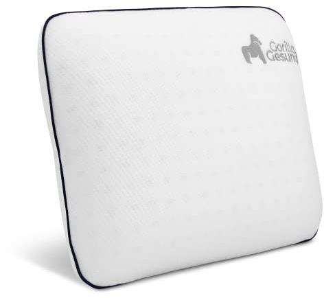 Gorilla Gesund Orthopädisches Reisekissen Deluxe klein, Memory Foam Kopfkissen, Nackenstützkissen, Seitenschläferkissen, Ergonomisches Nacken Kissen, Antischnarchkissen (42x33x11cm)