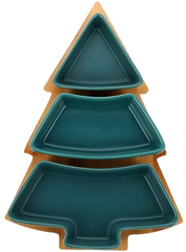 Operitacx 1 Set Piatto Della Merenda Di Natale Piatti Da Portata Natalizi Piatto Da Portata a Forma Di Albero Natale Portafrutta Prodotti Per La Casa Frutta Secca