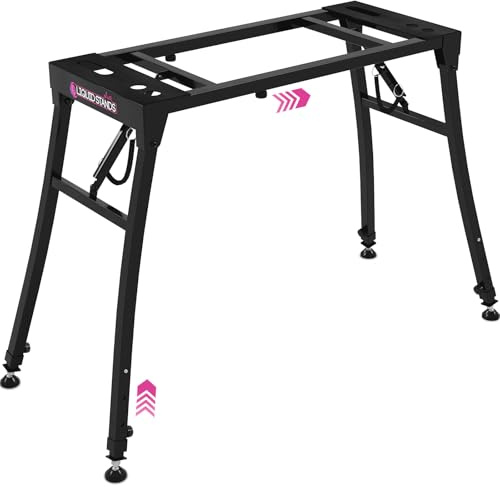 Liquid Stands Collapsible Piano Keyboard Stand - Adjustable and Portable Heavy Duty Music Stand for Kids & Adults - Fits 54-88 Key Electric Digital Pianos - Sturdy Musical Keyboard Table