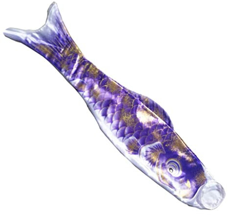 Japanische Windsack-Karpfen-Flagge, Koi, Nobori, Segelfisch, 50 cm, Gold, Violett
